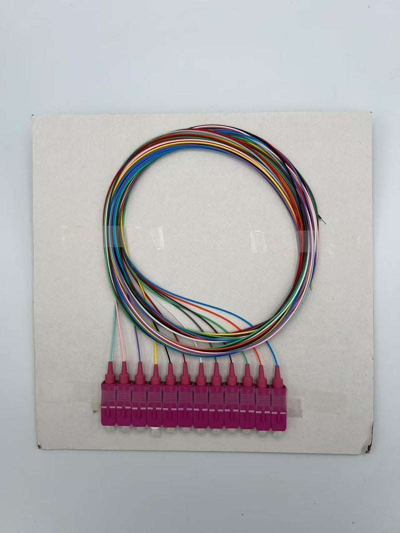 Elfcam ® - 12 Fibre SC/UPC OM4 Multimode 50/125um Unclad Colour Coded Optical Fibre Pigtail - Image 5